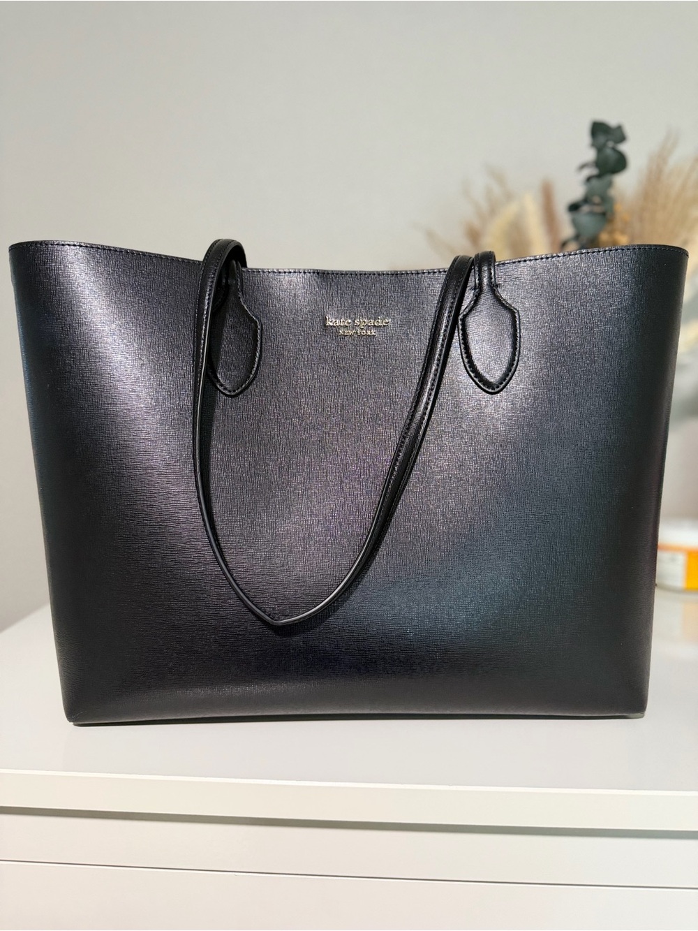 kate spade Black Saffiano Leather Tote